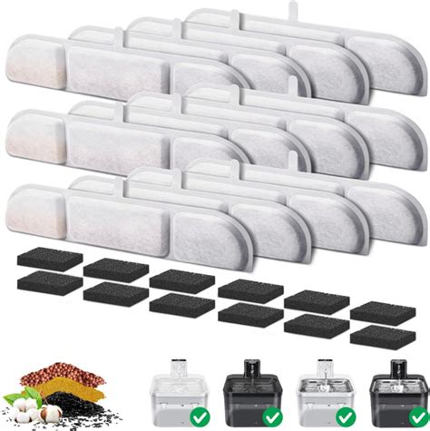 12 упаковок фильтрующих элементов, сменный фильтр для фонтанчика для ...