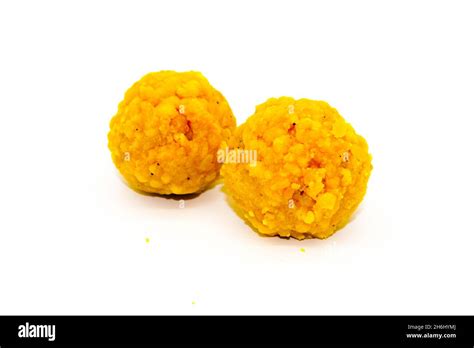 Boondi ladoo on white background with selective focus Stock Photo - Alamy