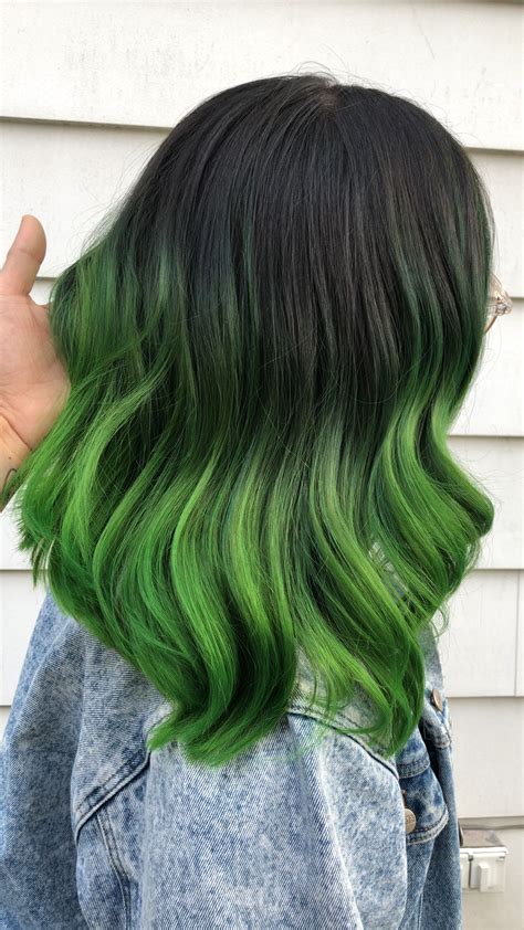 Emerald Green Balayage On Mid Length Hair Artofit