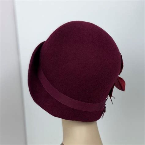 Cloche Style Hat Cloche Hat 1920s Looks Cloches Wool Felt Burgundy