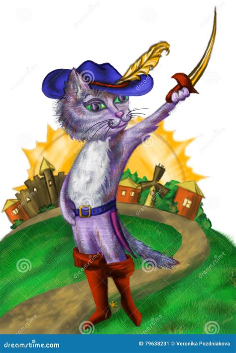 Brave Cat In A Large Boots Stock Illustration Illustration Of Brave