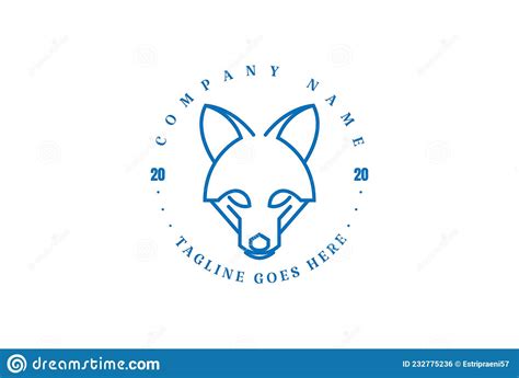 Einfacher Minimalistischer Wolffox Hundecoyoten Skizze Logo Design