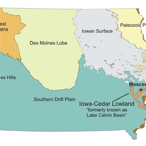 Landform Regions Of Iowa Prior And Kohrt 2006 Showing The Location