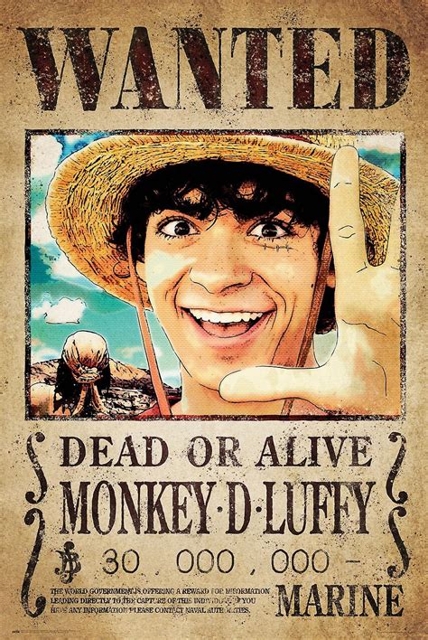 One Piece Poster Wanted Monkey D. Luffy Live Action Netflix ...