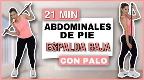 Abdominales De Pie Y Espalda Con Un Palo Reducir Cintura Y Aplanar