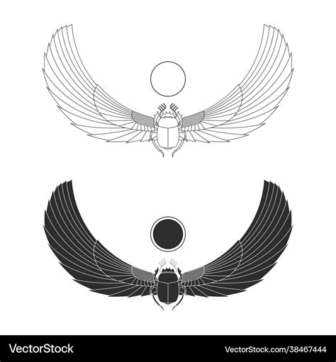 Ancient egyptian symbol winged sun Royalty Free Vector Image