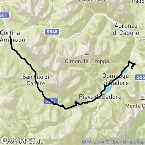 Lorenzago Cortina Mappa Percorso Ciclabile Bici Mountain Bike