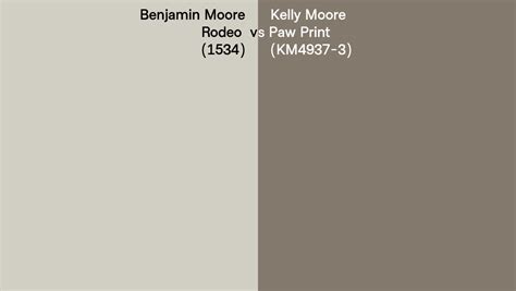 Benjamin Moore Rodeo Vs Kelly Moore Paw Print Km Side By