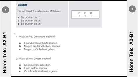 modelltest 1 B1 hören prüfung mit lösung YouTube