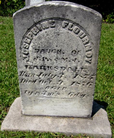 Josephine Flournoy Barksdale 1875 1876 Find a Grave äreminne