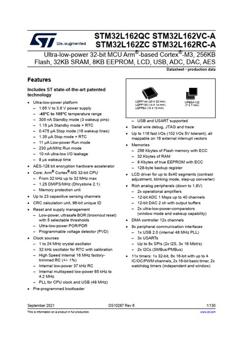 Stm32l162zc Datasheet Stmicroelectronics