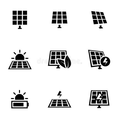 Simple Vector Icons Flat Illustration On A Theme Solar Panels Stock