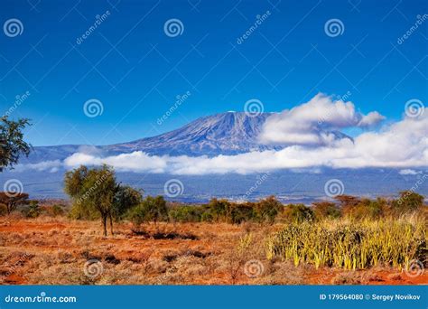 View of Kilimanjaro Mountain Amboseli Park, Kenya Stock Photo - Image ...