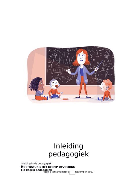 Inleiding In De Pedagogiek Inleiding Pedagogiek Inleiding In De