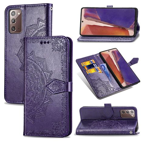 Samsung Galaxy Note20 Case Dteck Shockproof Premium Pu Leather Magnetic Flip Wallet Case With