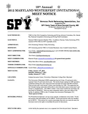 Fillable Online Spyswimteam Meet Notice SPY Swim Team Spyswimteam