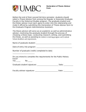 Declaration Of Thesis Advisor Doc Template PdfFiller