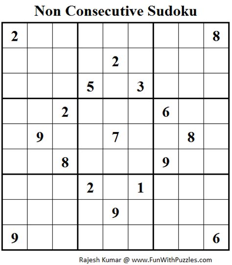 Non Consecutive Sudoku Fun With Sudoku 89 Fun With Puzzles