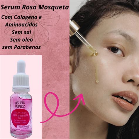 SERUM FACIAL ROSA MOSQUETA 20ML 3 EM 1 SUPER PODERES Regenerador