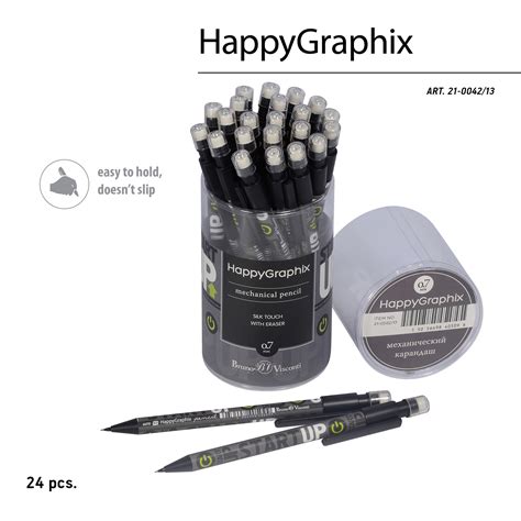"Bruno Visconti" Карандаш механический с ластиком "HappyGraphix" 0.7 мм ...