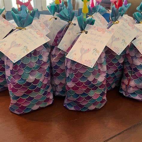 Mermaid Party Favors Bags Mermaid Party Goodie Candy Bags Mermaid Cellophane Treat Bags