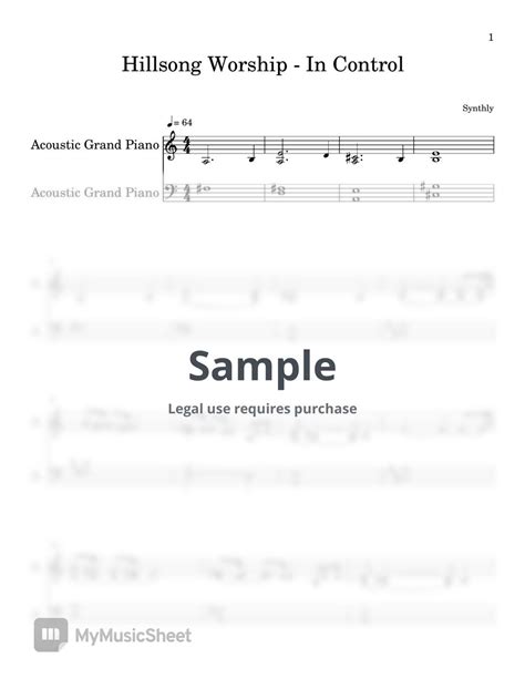 Hillsong Worship In Control Easy Piano Sheet Sheets By Synthly