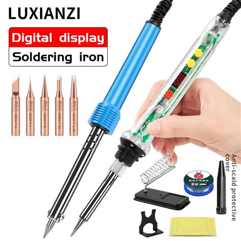 Luxianzi Lcd Digital Display Electric Soldering Iron Set Adjustable