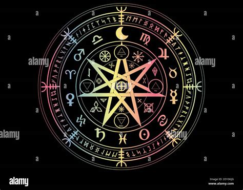 Símbolo de protección Wiccan Conjunto de runas de Mandala Witches