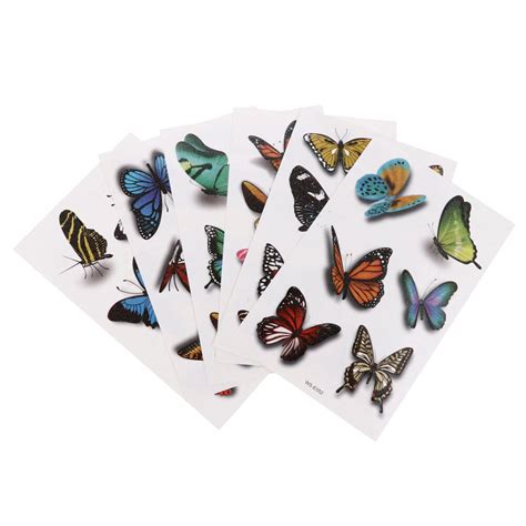 12 Sheets Schmetterling Für Frauen Tattoo Aufkleber Körperdekoration eBay