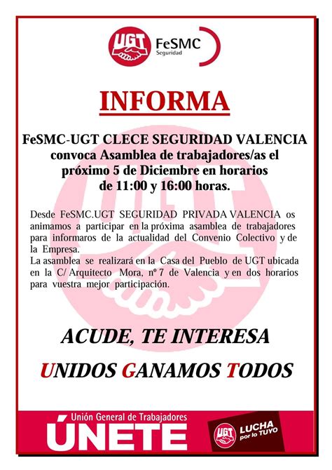 Seccio Sindical Ugt Securitas Catalunya Fesmc Ugt Clece Seguridad