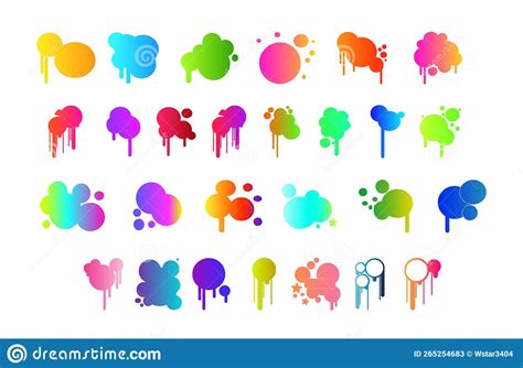 Gradient Color Paint Splotch Splat For Graffiti Stock Vector