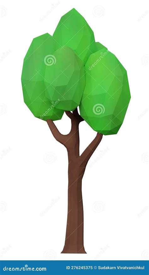 Tree Low Poly 3d Rendering Stock Image Illustration Of Triangle