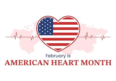 Premium Vector February Is American Heart Month With A Pulse For