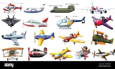 Different Kind Of Aircrafts Stock Vector Image Art Alamy