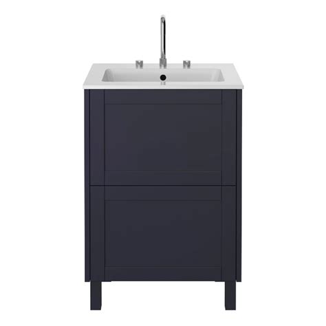 Heritage Lynton 600mm Midnight Blue Freestanding Vanity Unit And Basin Sanctuary Bathrooms