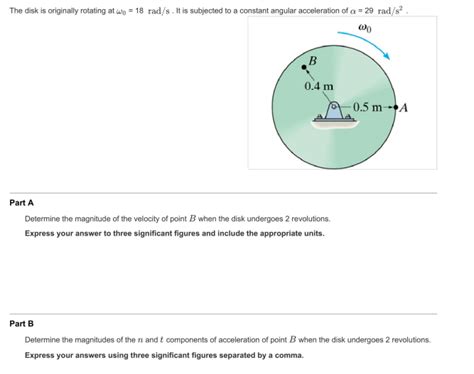 Solved The Disk Is Originally Rotating At ω018rads It Is