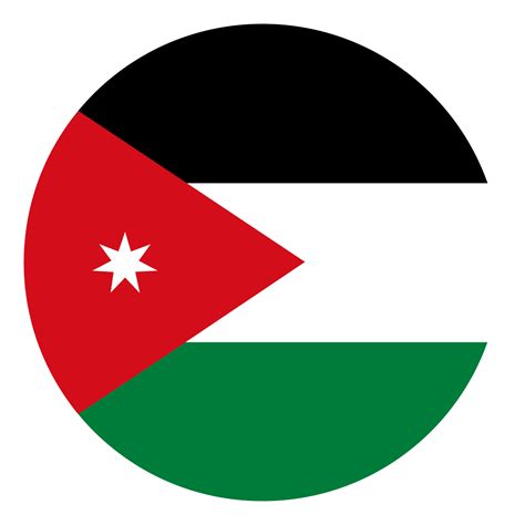 Jordan Flag Flag Of Jordan In Circle Shape 25862831 Png