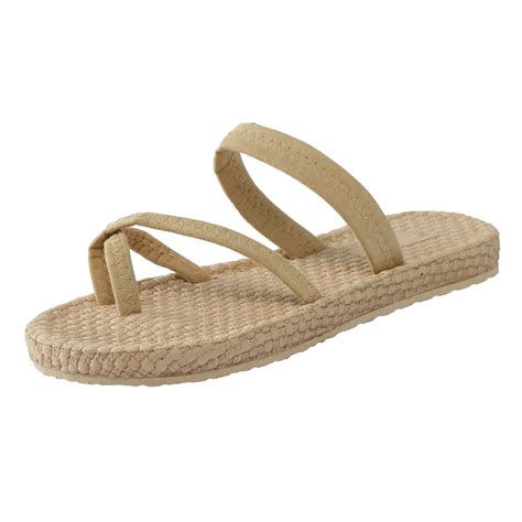 Knqrhpse Slippers For Women Flat Thong Espadrilles Flip Flops Beach