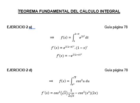 Teorema Fundamental Del Calculo Ejercicios Resueltos Actualizado