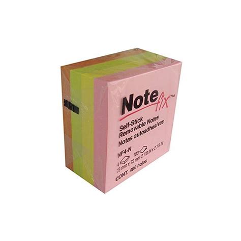 Nota Adhesiva Removible Note Fix Nf4 N Colores Neon Forma Cuadrada