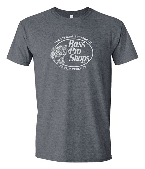 Bass Pro Shops Nascar Martin Truex Jr Official Short Sleeve T Shirt For Men Dark Heather Grey