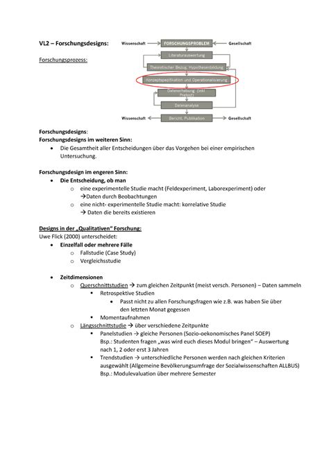 VL2 Forschungsdesign Zusammenfassung VL2 Forschungsdesigns