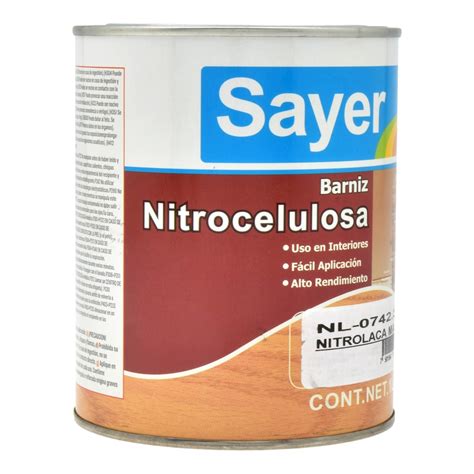 BARNIZ NITROCELULOSA PARA MADERA DE 1 L MATE TRANSPARENTE The Home