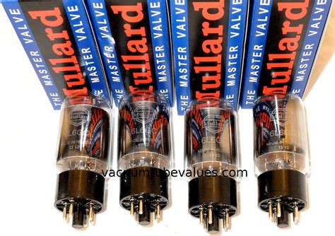 Mullard Platinum Matched Quad 6L6 6L6GC Tubes Vacuum Tube Values