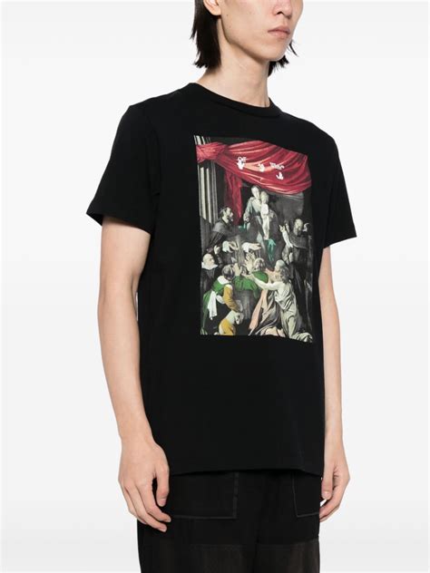 Off White Playera Con Estampado Gr Fico Negro Farfetch Mx