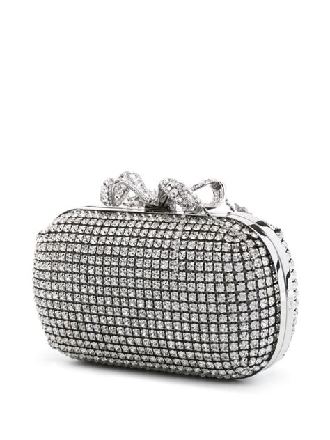 Self Portrait Crystal Embellished Chainmail Clutch Bag Farfetch