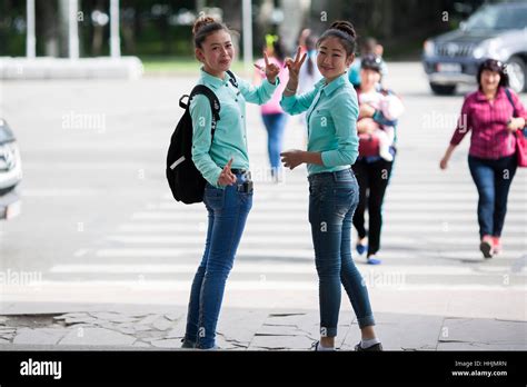 The younger generation of Kyrgyz people are friendly and open in Bishkek, the capital city of ...