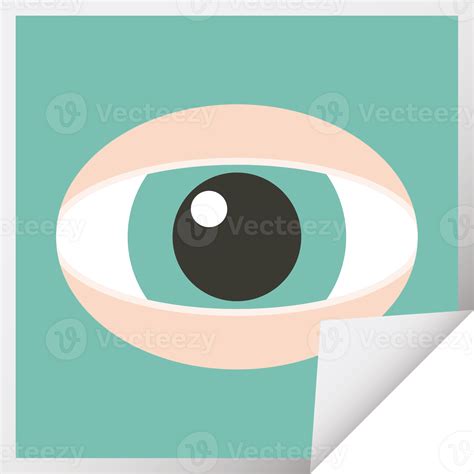 staring eye graphic illustration square sticker  png
