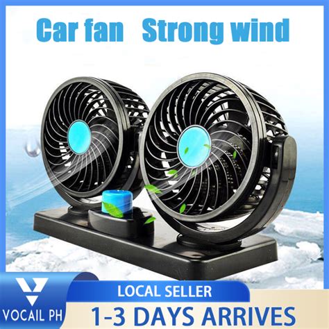 V V Dual Head Car Auto Cooling Air Fan Degree Rotation Powerful