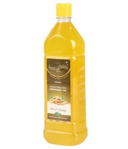 Yellow AMMA CHEKKU WOOD PRESSED GROUNDNUT OIL Packaging Type Bottle